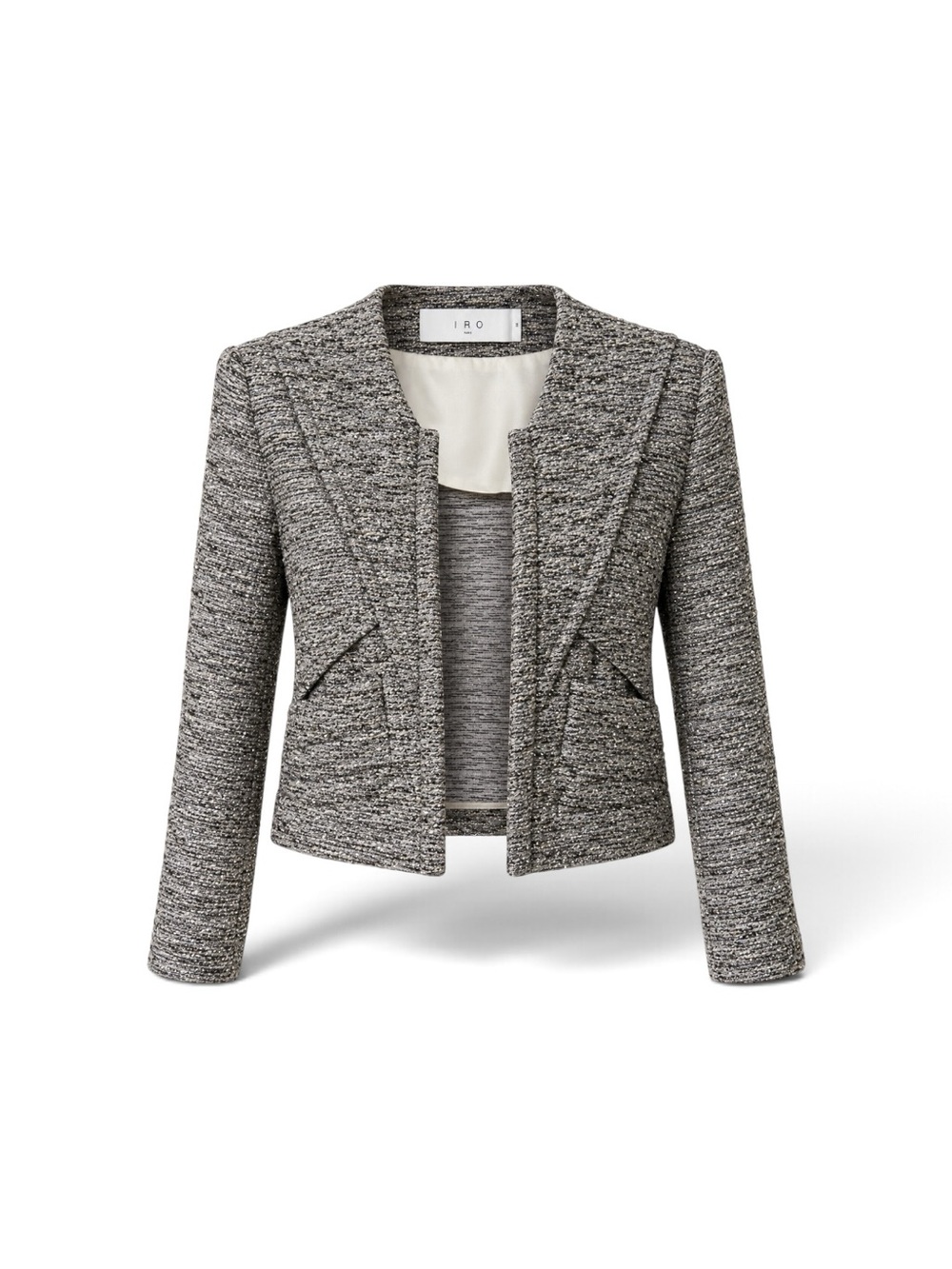 IRO Paris Metallic Bouclé Tweed Cropped Jacket Blazer – Size 38